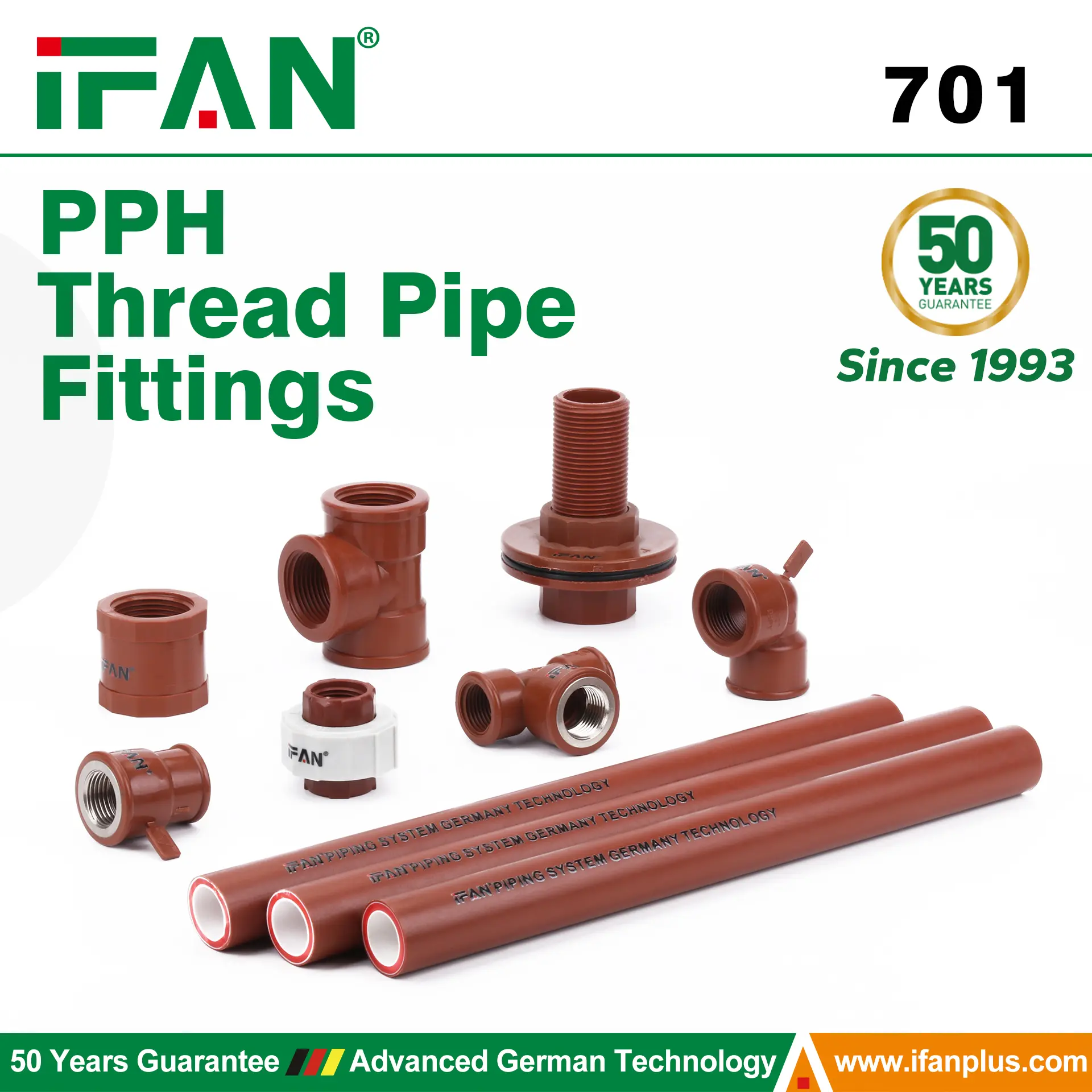 PPH Thread Pipe Fittings 701