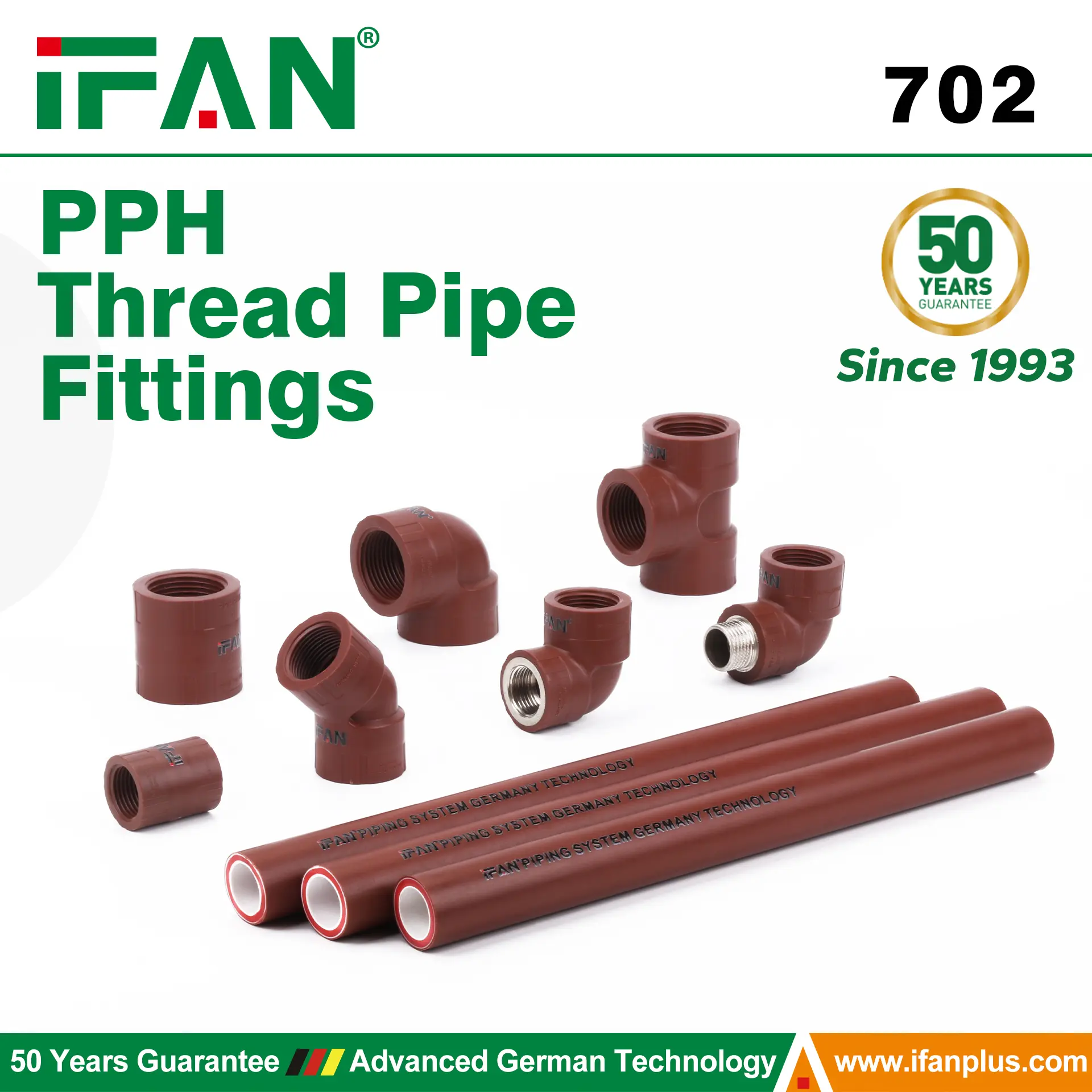 PPH Thread Pipe Fittings 702