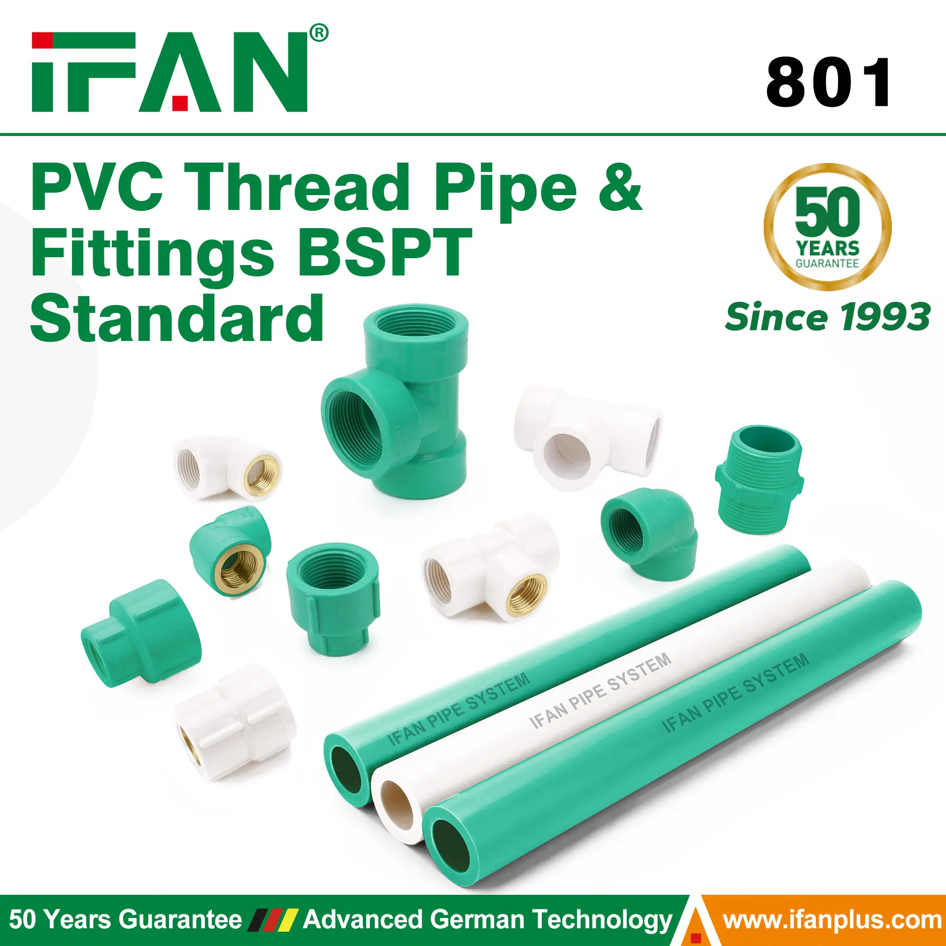 PVC Thread Pipe and Fittings BSPT
