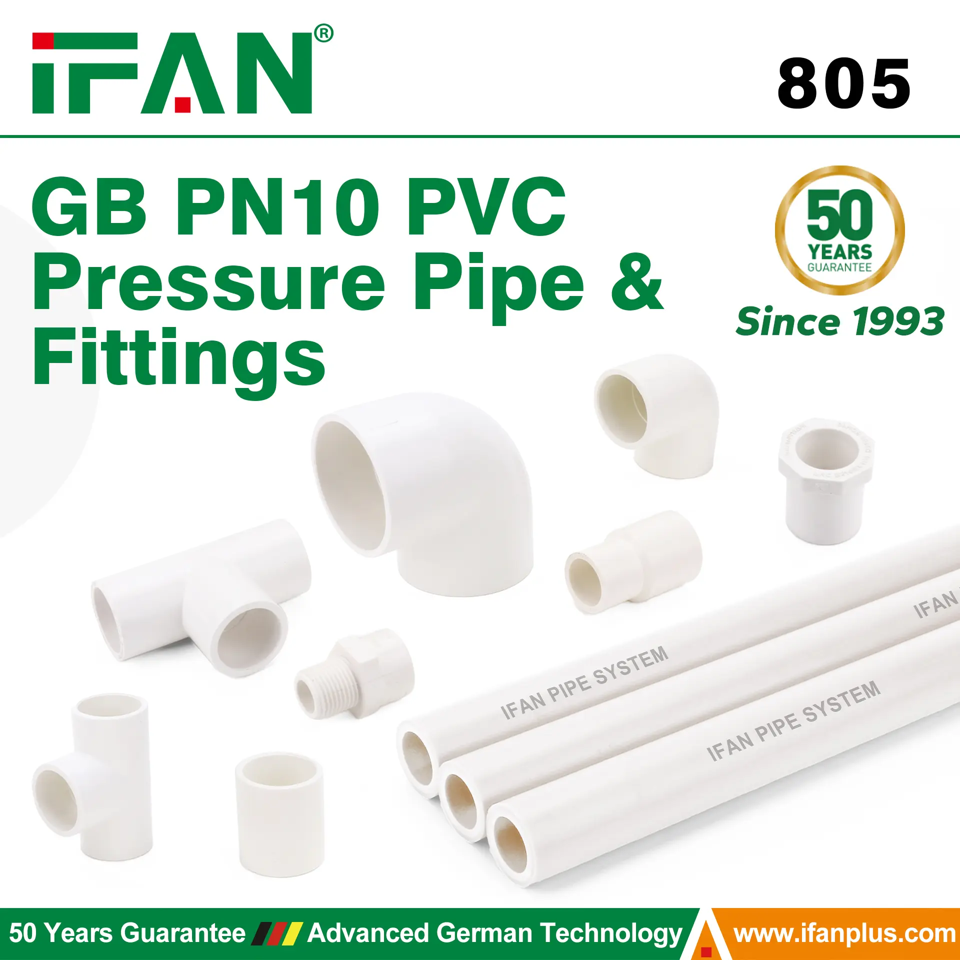 GB PN10 PVC Pressure Pipe And Fittings