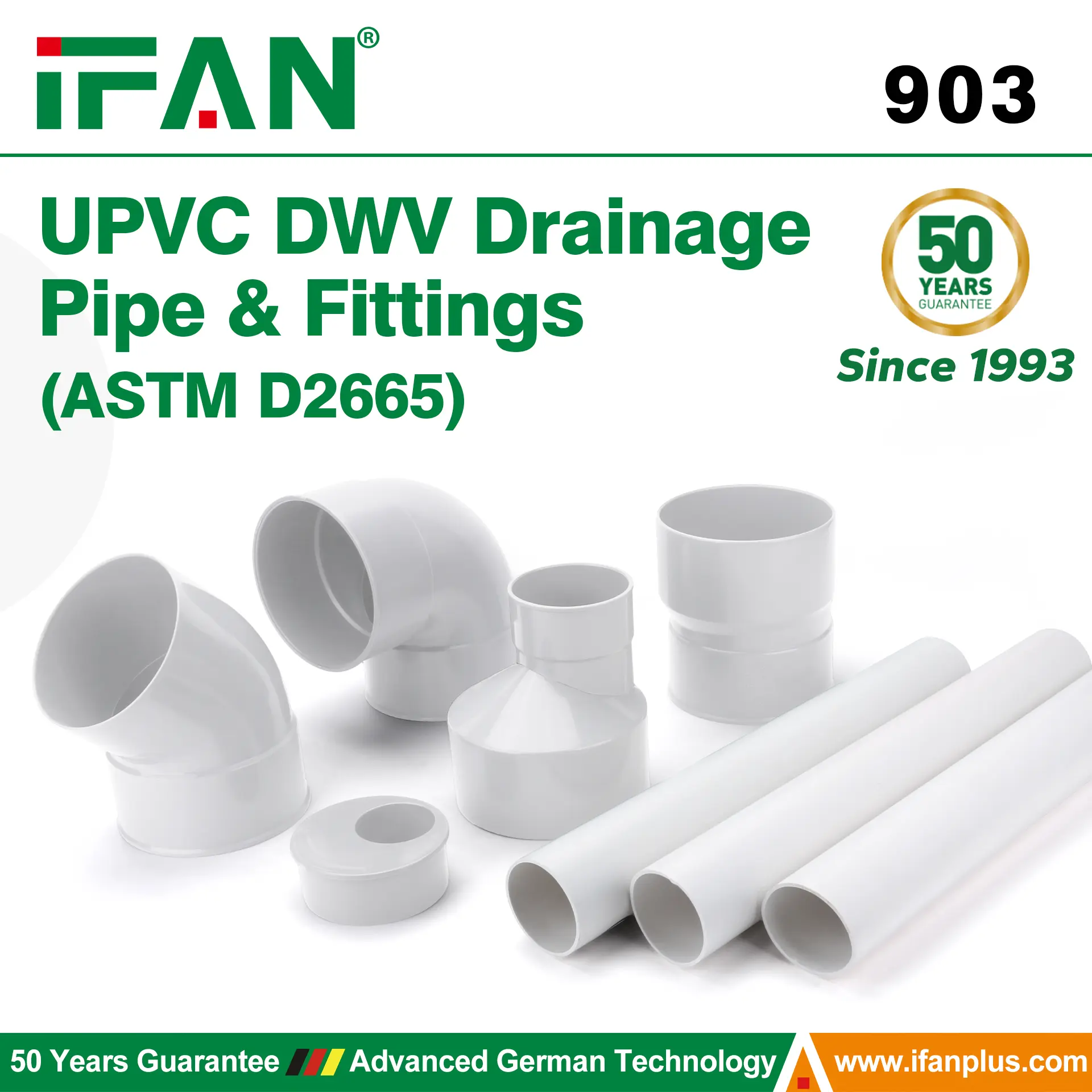 903 UPVC DWV Drainage Pipe & Fittings (ASTM D2665)