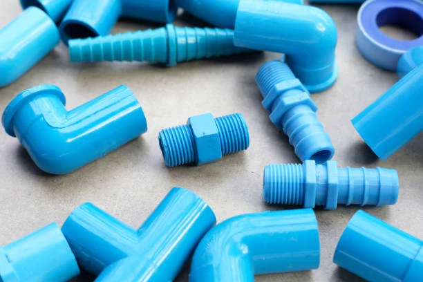 encaixe de pvc azul